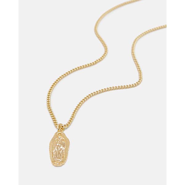 Allsaints Australia Womens Davina Gold Vermeil Saint Necklace Gold AU47-124